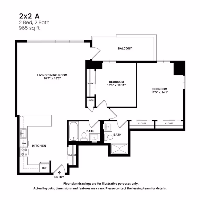 2x2 A 1807 floor plan